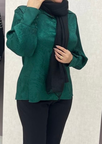 شومیز ساتن مدل آستین پیلی